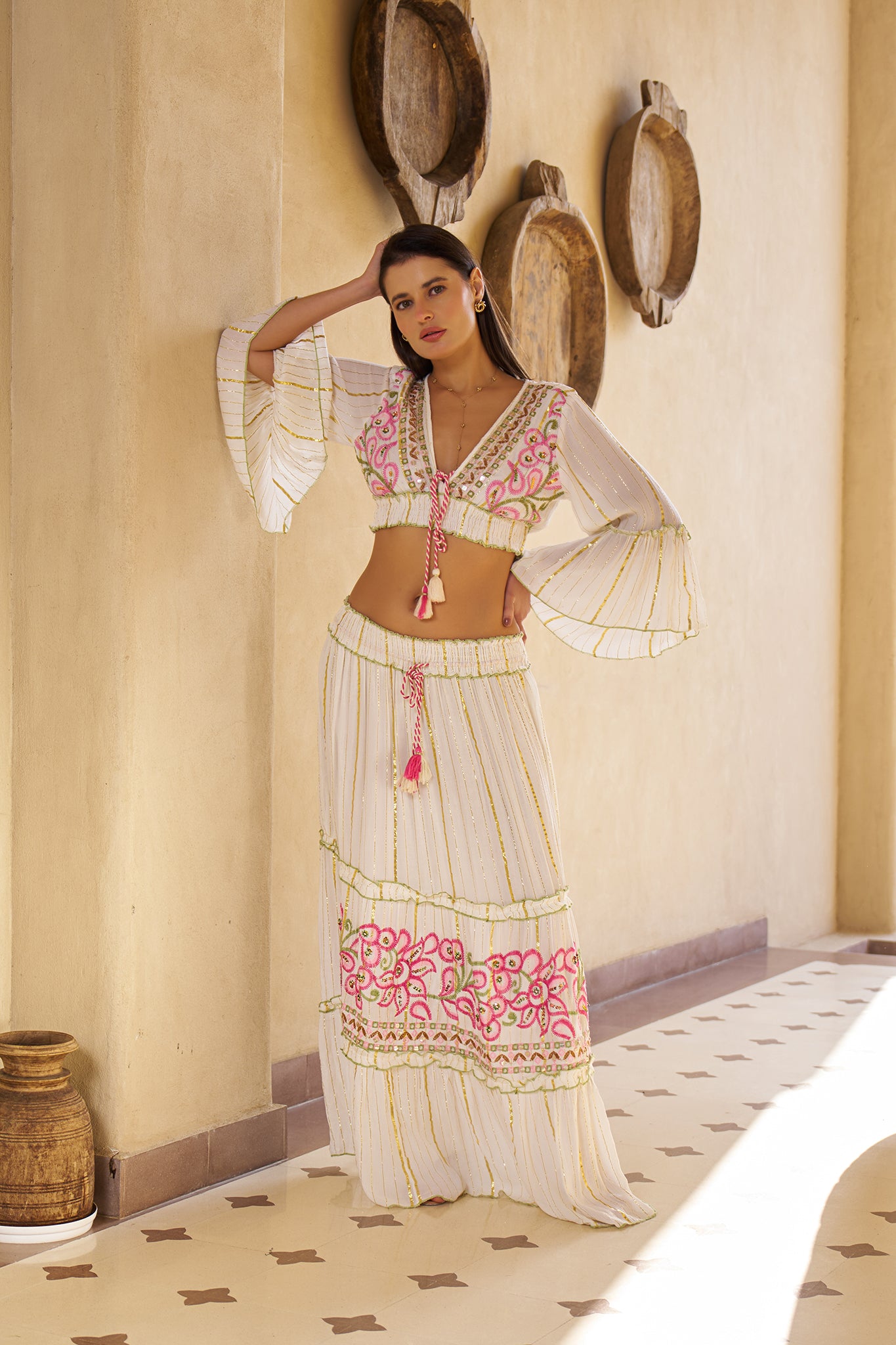 SAV#100 LONG SKIRT TOP SET PACK OF 6