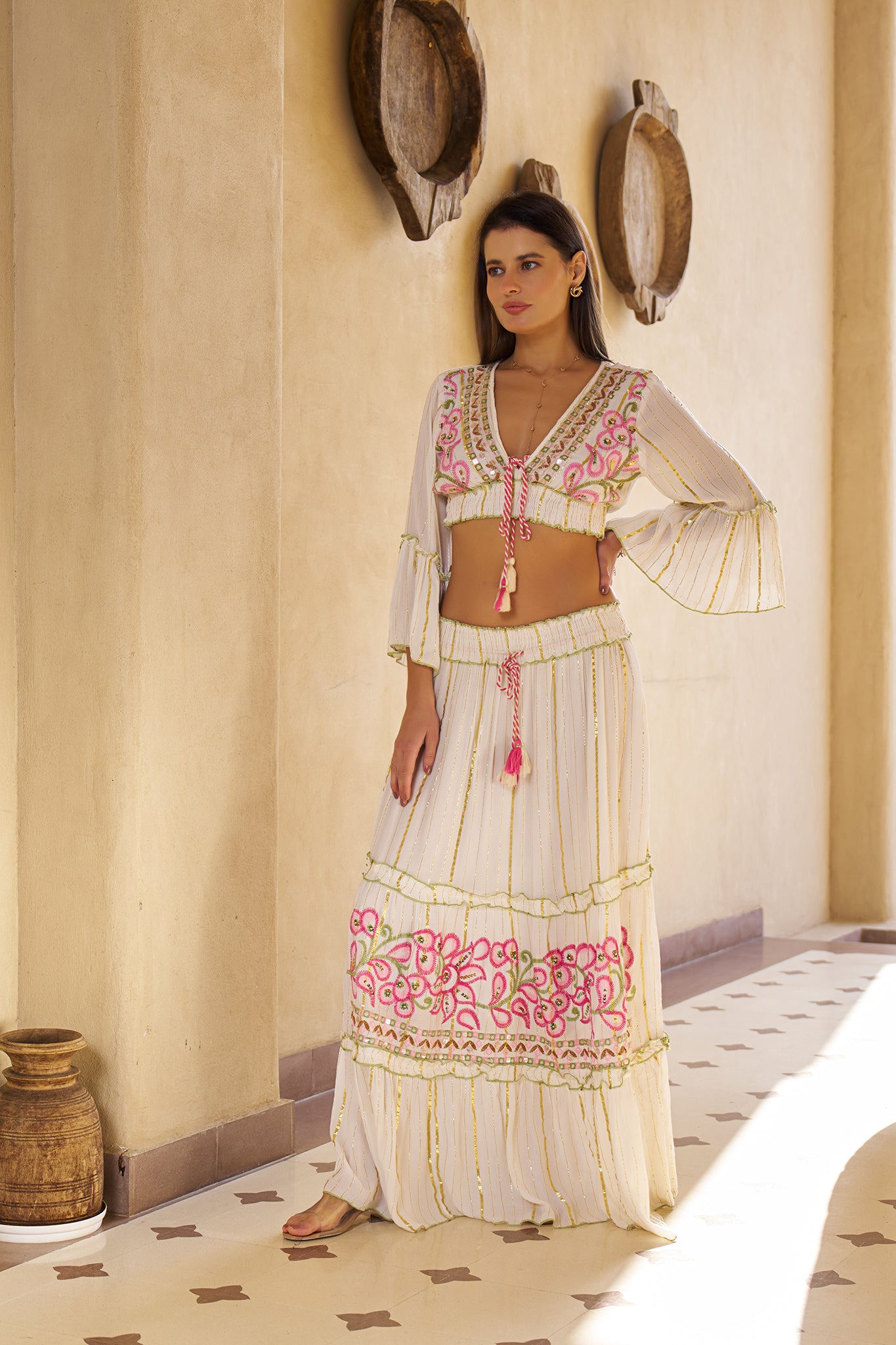 SAV#100 LONG SKIRT TOP SET PACK OF 6