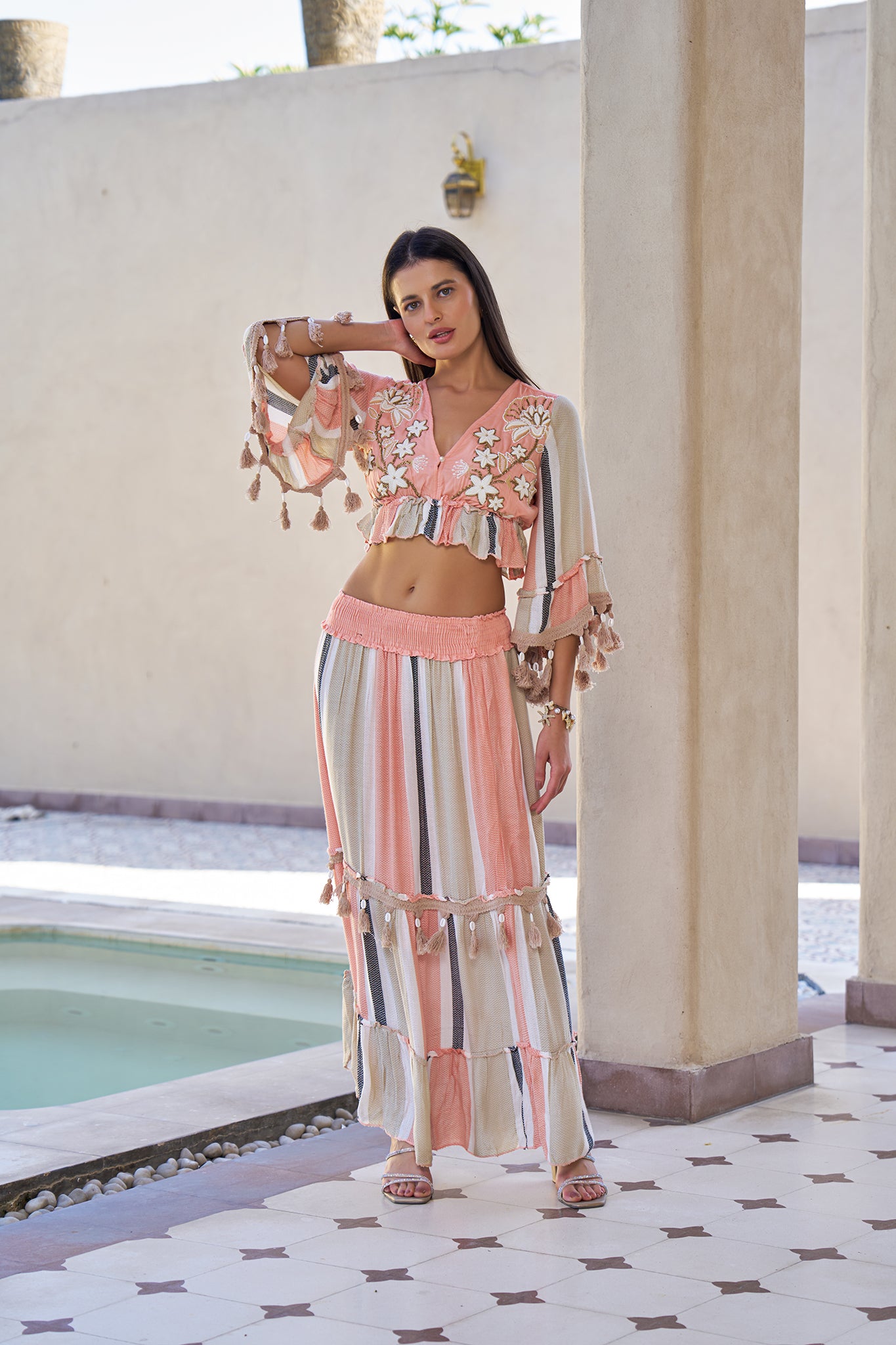 SAV#114 LONG SKIRT TOP SET PACK OF 6