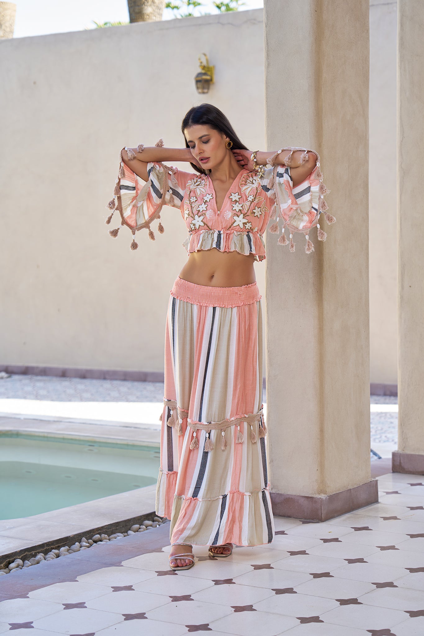 SAV#114 LONG SKIRT TOP SET PACK OF 6